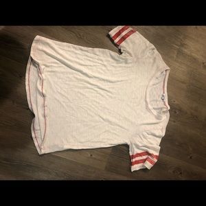 Splendid White Tank with Red stripes on sleeves